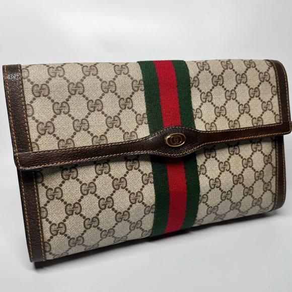 Gucci Ophidia Sherry Line Supreme GG Monogram Clutch - Picture 4 of 15